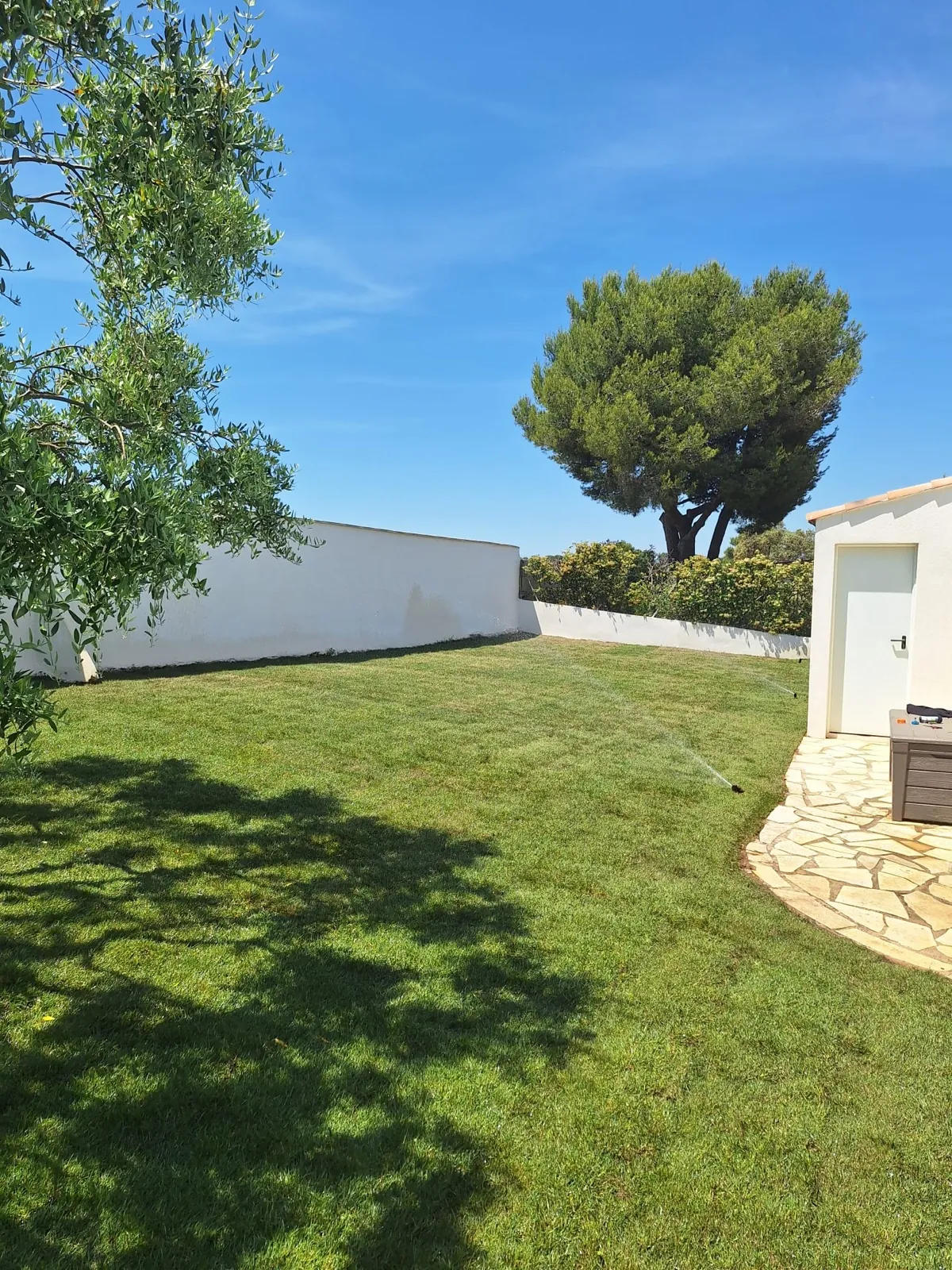 Jardin méditerranéen sec en Provence par MJ Services 13, plantes locales et paillage minéral